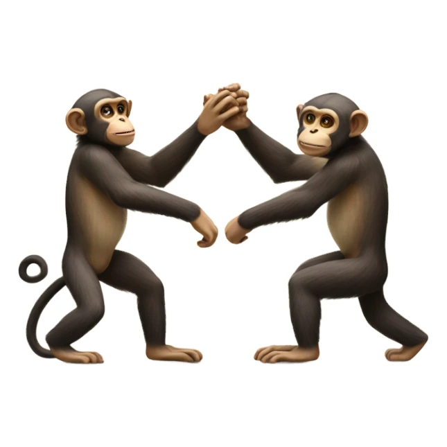 Two monkeys high fiving sticker