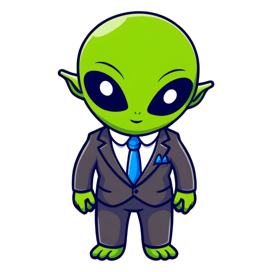 alien in a suit sticker