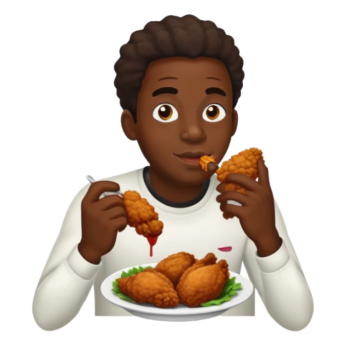 Jamaican guy eating chicken sticker