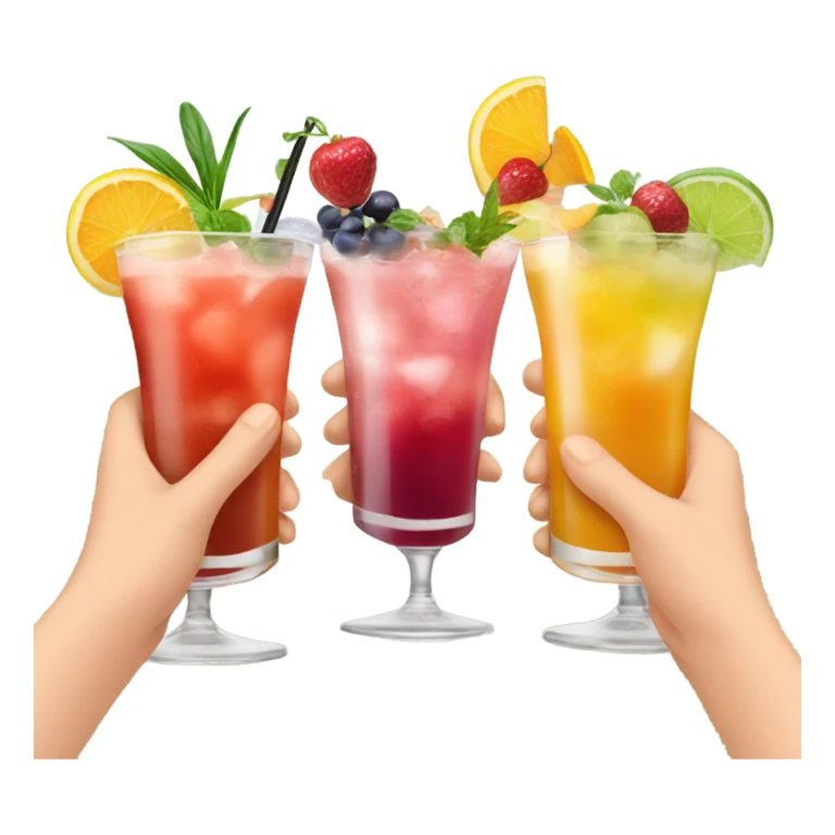 Three cocktails in hands sticker