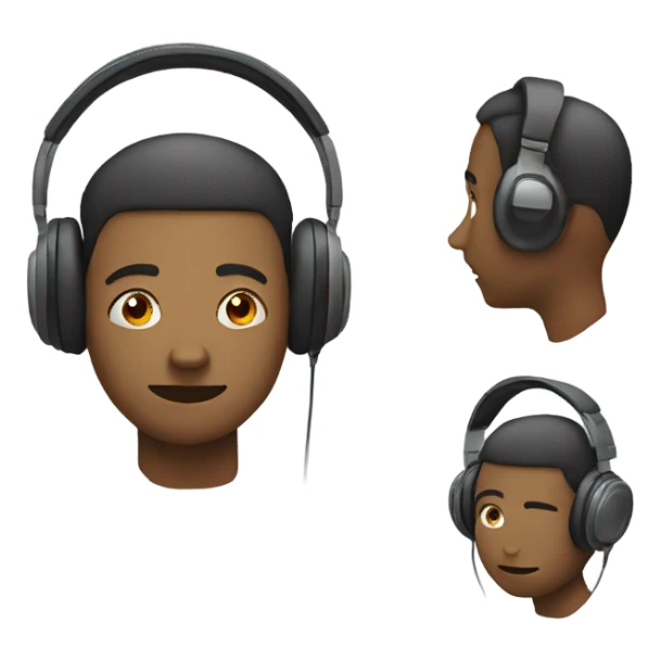 person wearing headphones floating  sticker