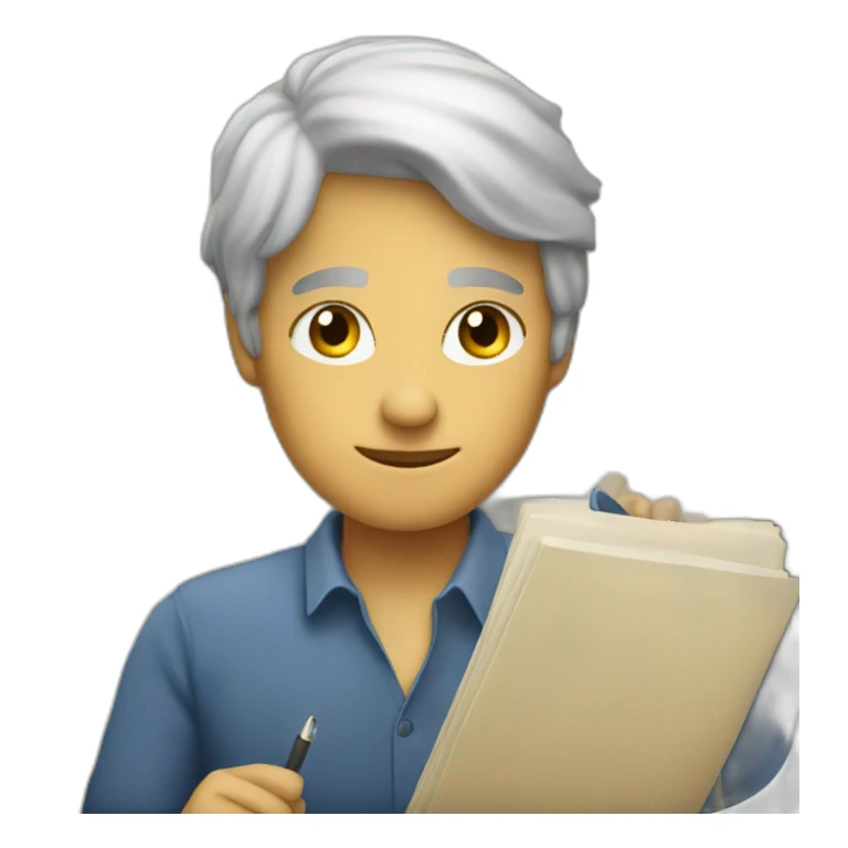 story writer at work symbol sticker