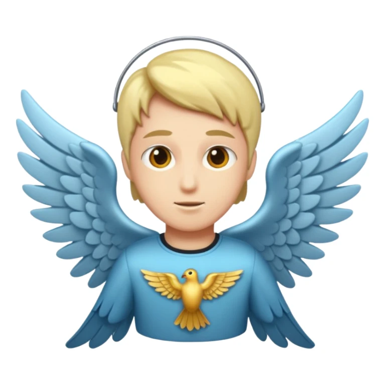 Persona sin pelo con alas volando sticker