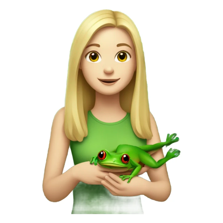 White girl with tree frog in rainforest  sticker