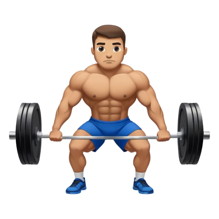buff man with blue shorts doing deadlift sticker
