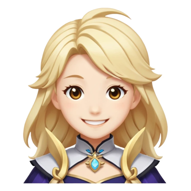 Lumine from Genshin Impact is smiling sticker