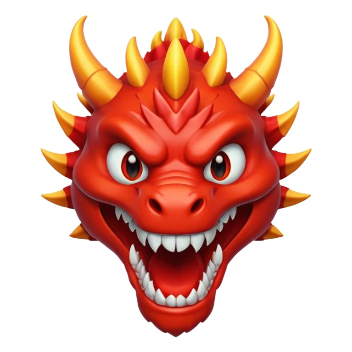 Red dragon smile sticker
