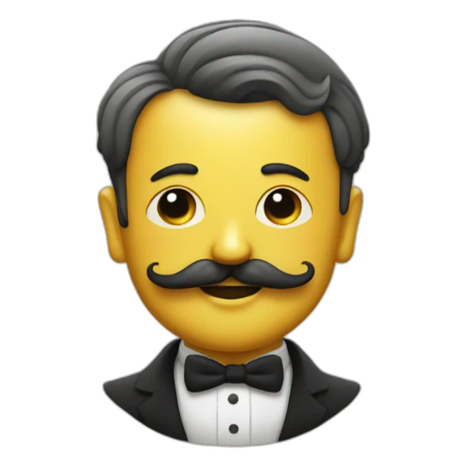 budha with moustache style Chaplin sticker