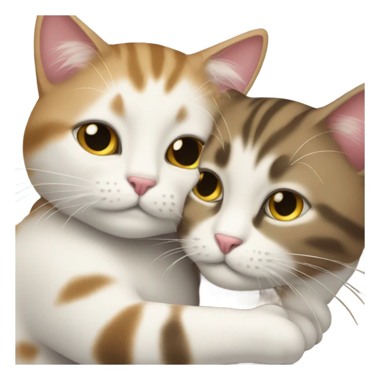 Cat cuddling another cat sticker