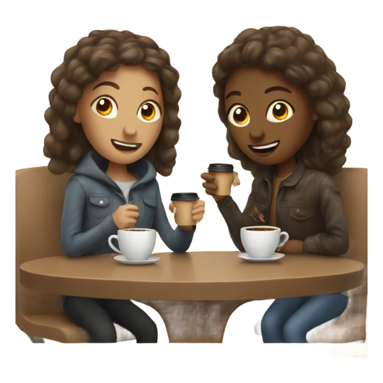 Two friends getting coffee sticker