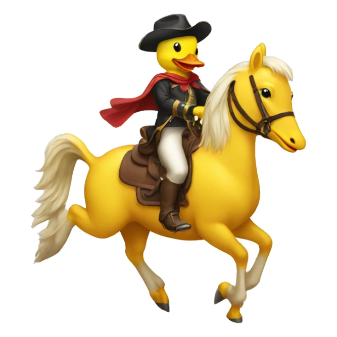 yellow duck riding a horse sticker
