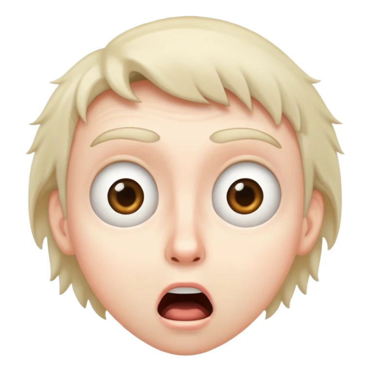 Surprised face with raised bushy eyebrows sticker