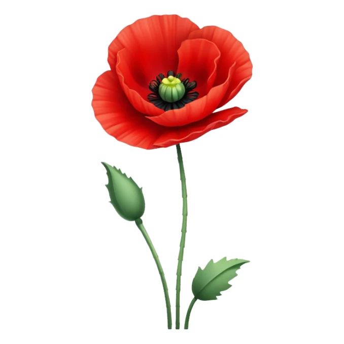 poppy flower sticker