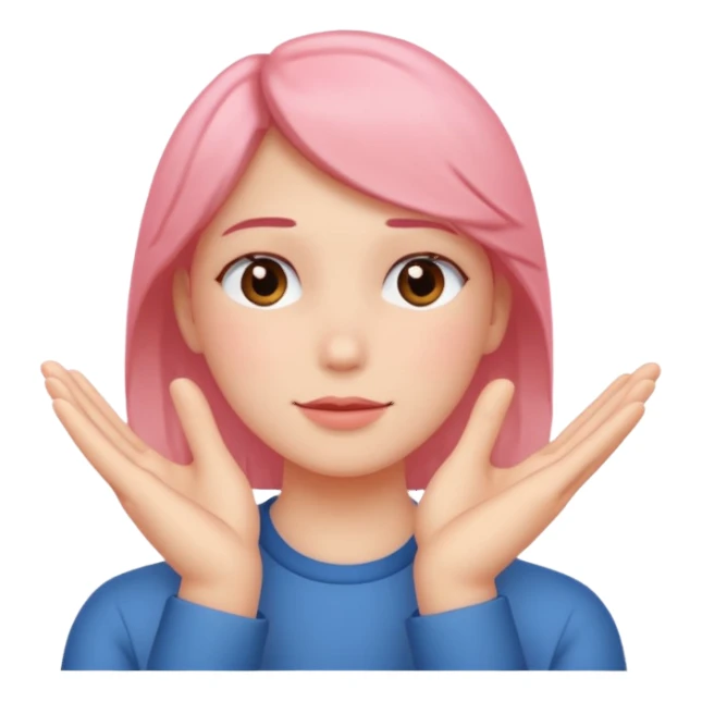 blushing with fingers sticker