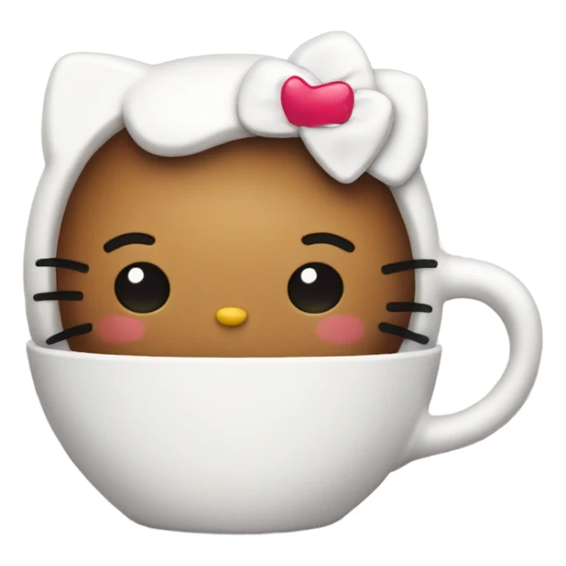Hello kitty drinking coffee sticker