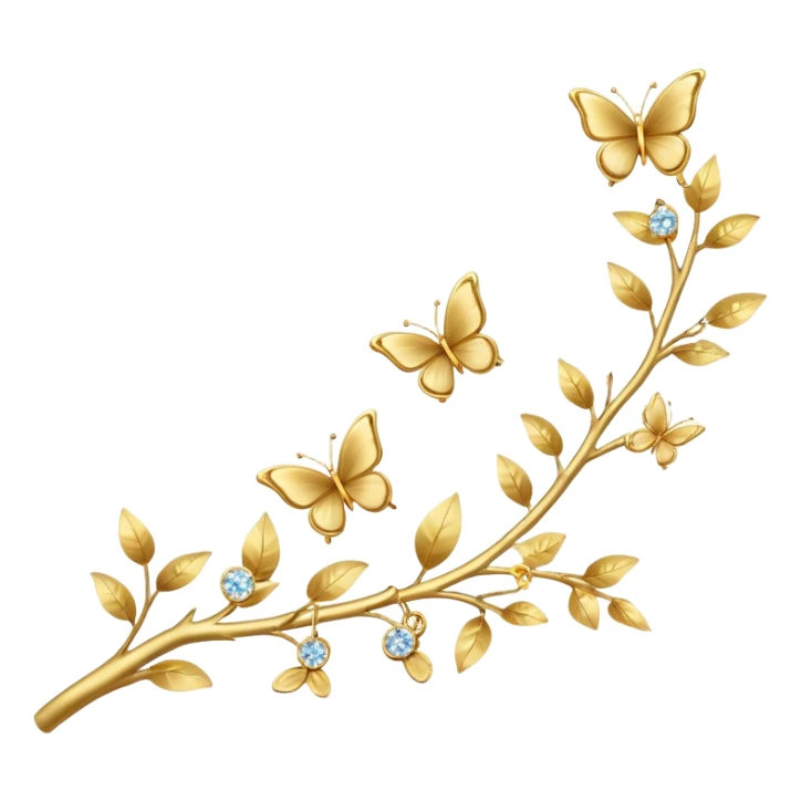 delicate branch with earrings and butterflies sticker