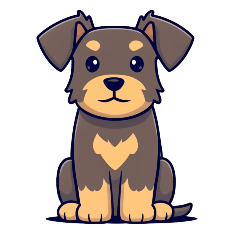brown schnauzer dog sitting sticker