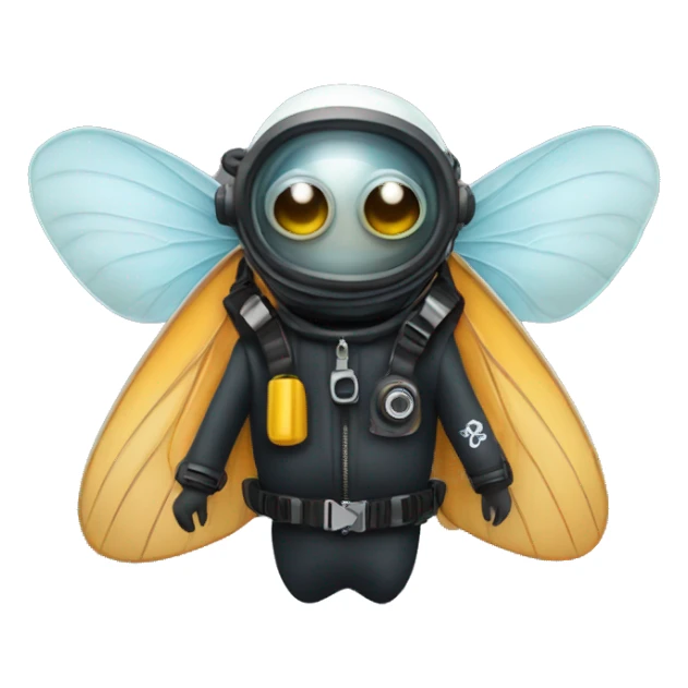 moth wearing scuba gear sticker