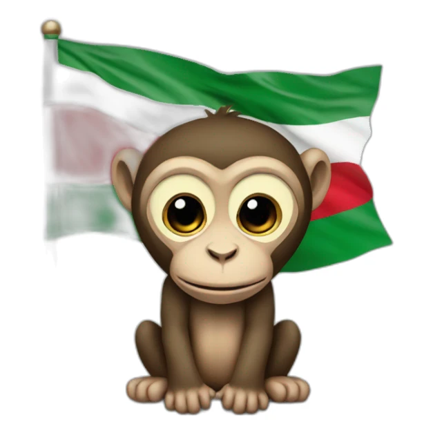 Monkey with palestine flag sticker