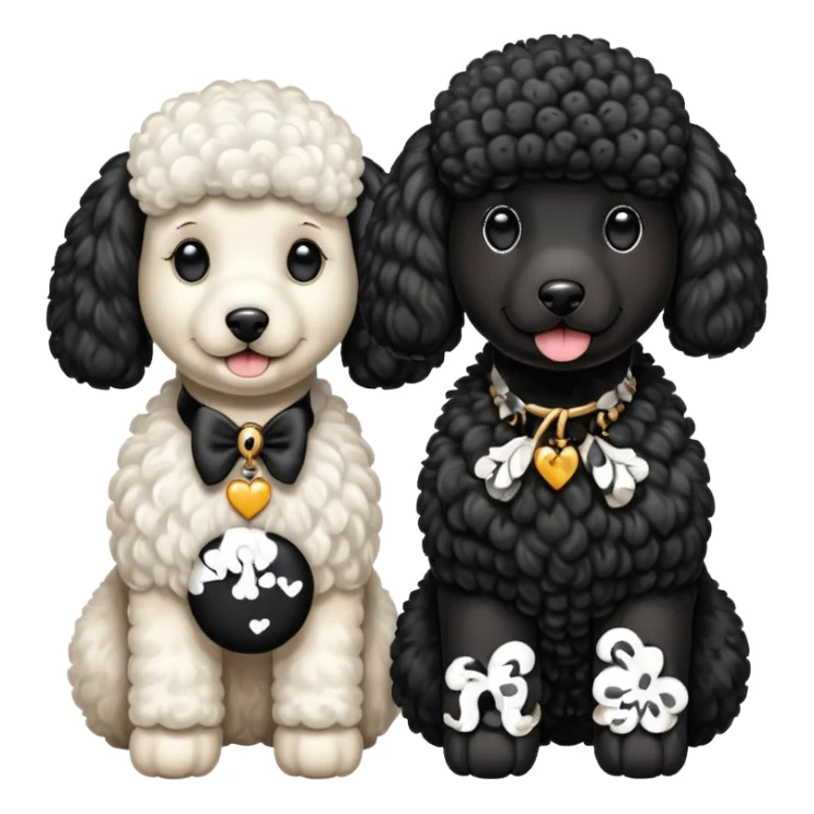 1 poodle blanca y 2 negras sticker