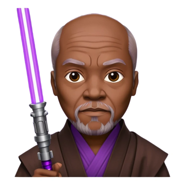 star wars master windu with purple lightsaber sticker