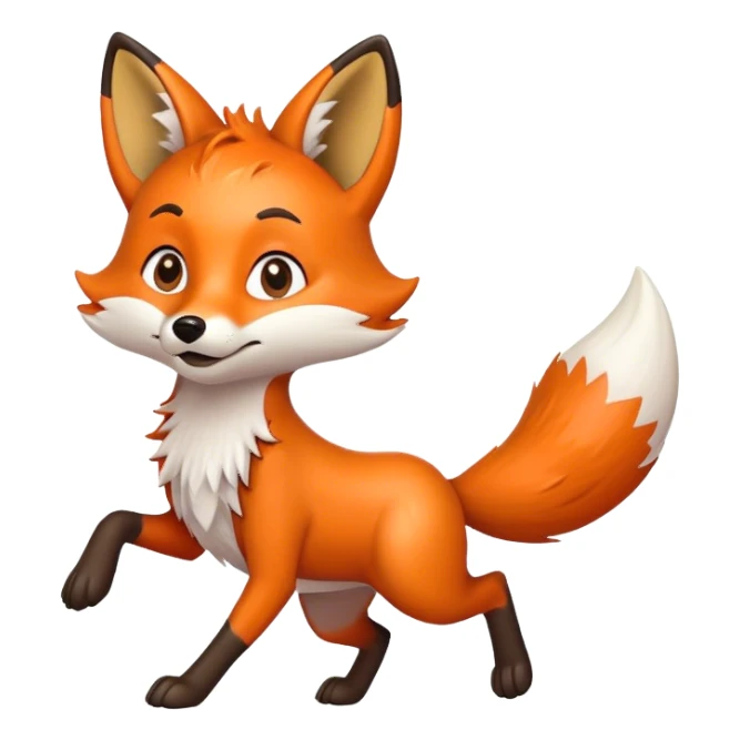 A runaway fox sticker