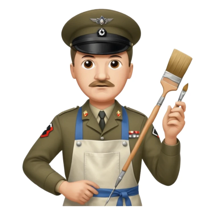 Adolf  hitler in uniform working as a decorator sticker
