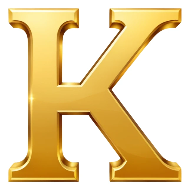 La lettre K en or sticker