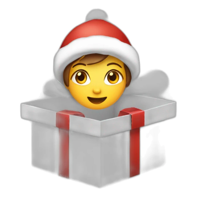 christmas girl in the wrapped box sticker