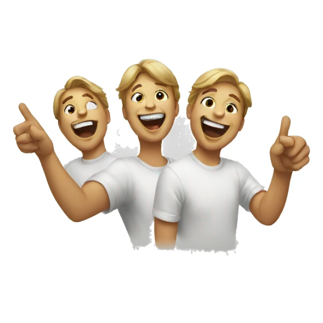 people laughing and pointing sticker