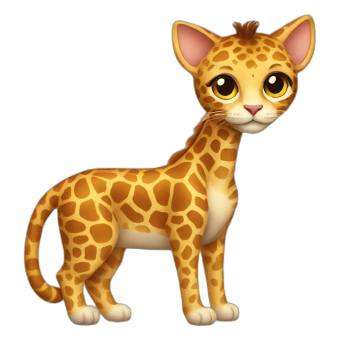cat with giraffe neck sticker