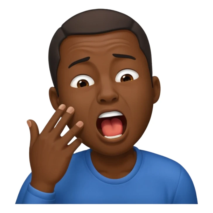 balck man Yawning  no hand sticker