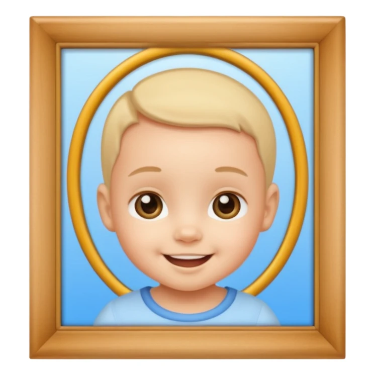 baby face inside a photo frame sticker