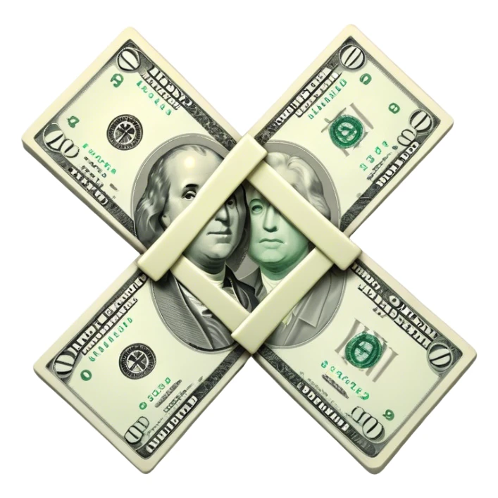 crossed out money sticker