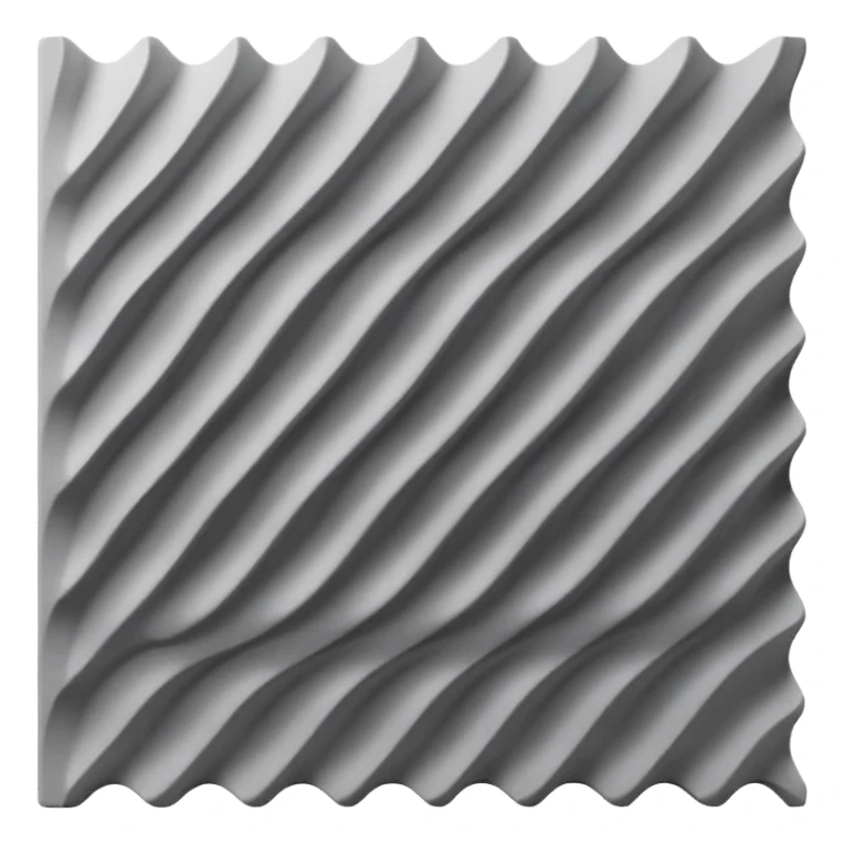 gray wavy sound absorbing foam sheet with ribbed surface sticker