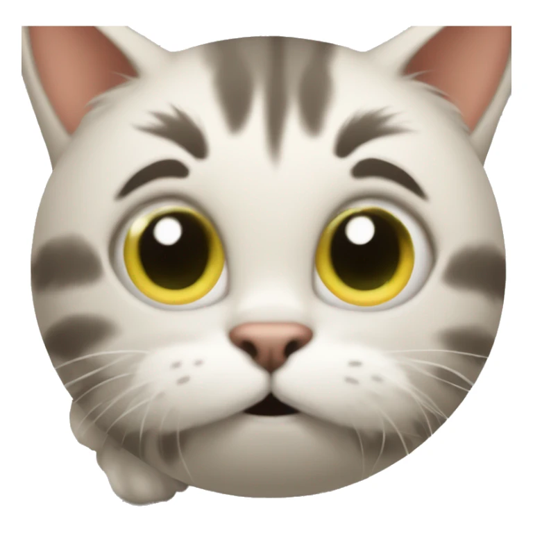 cat playing with hairy balls sticker