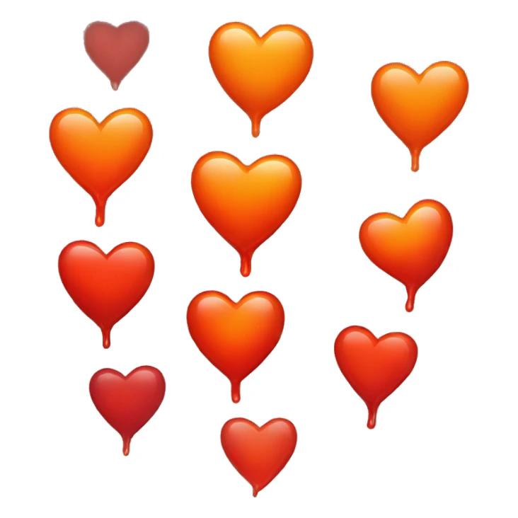 bleeding red heart glowing red-orange sticker