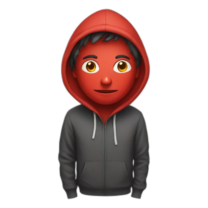 emoji  programmer with tomato face in hoodie sticker