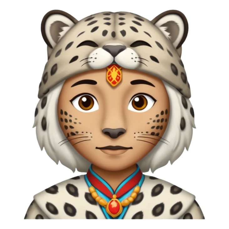 снежный барс - символ Кыргызстана.  я хочу получить картину как снежный барс выглядит как человек и и подобон кыргызу sticker