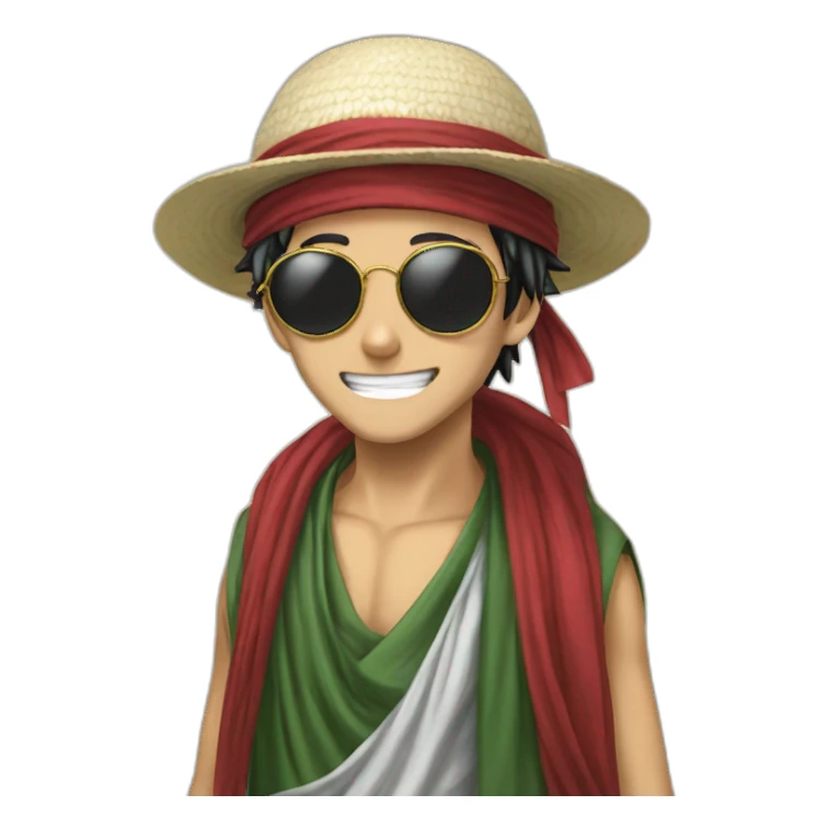 Luffy muslim sunglasses Palestine sticker