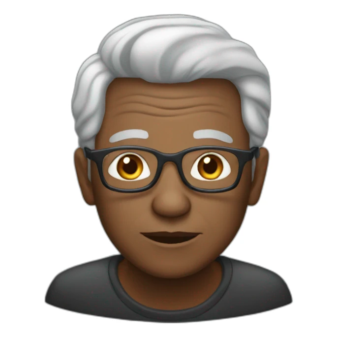 black elderly with a computer sticker