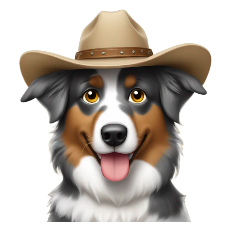 Australian shepherd with cowboy hat sticker