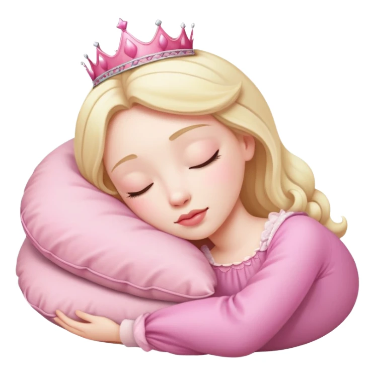 princess sleeping on pink pillow sticker
