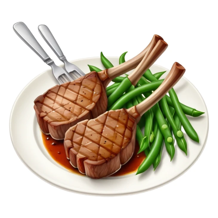 Lamb chops and green beans  sticker