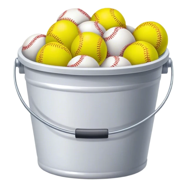a bucket full of softballs sticker
