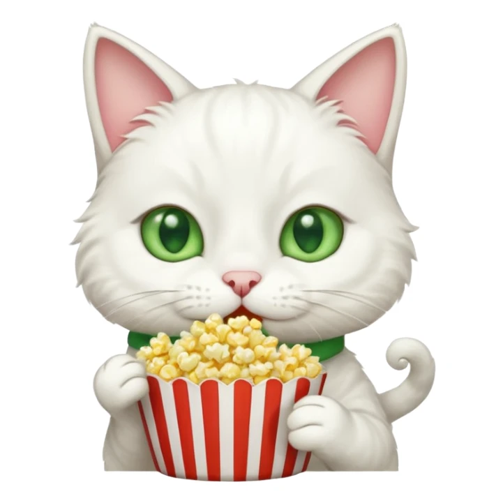 Gato comendo pipoca sticker