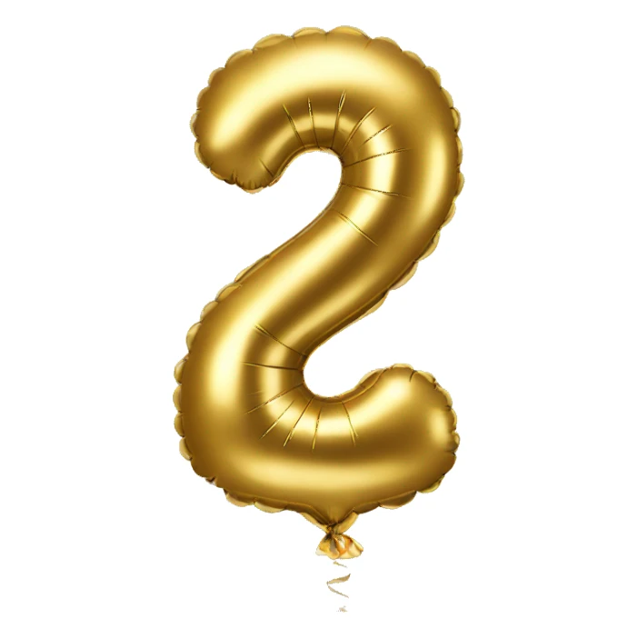 Golden balloon number 5 sticker
