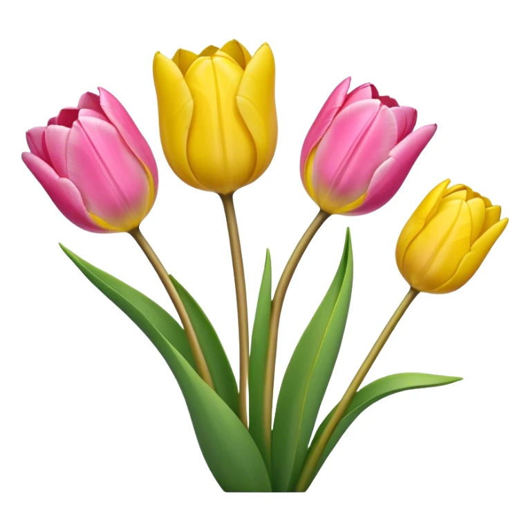 pink and yellow tulips sticker