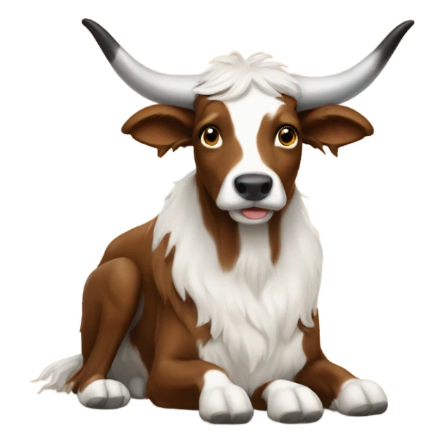Longhorn sitting on collie sticker
