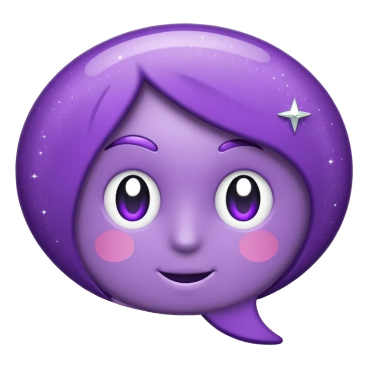 glitter purple and cian pin sticker